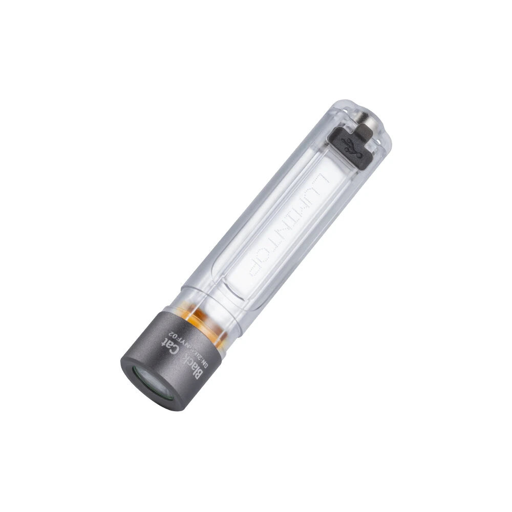 Lumintop Black Cat 400LM 90M LED Keychain Flashlight with Magnetic Base USB Rechargeable Super Bright Portable Mini Torch for Camping and Outdoor Activities