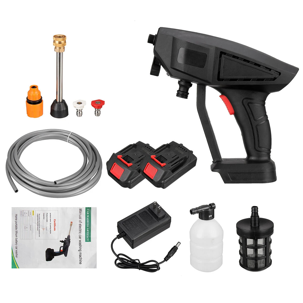 30BAR 120W Portable Cordless High Pressure Car Wash Spayer Water Household Water Wash Cleaner With Battery