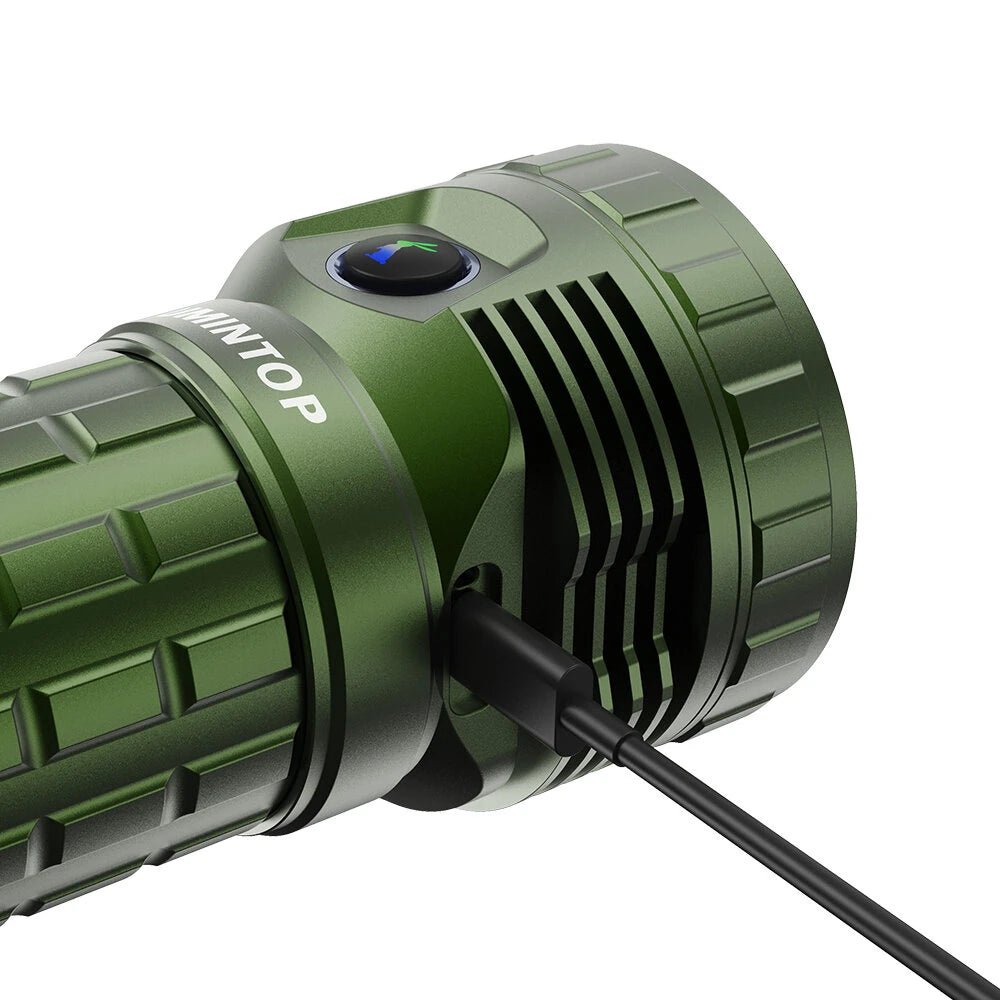 Lumintop Mach4695 26000LM Strong Light LED Flashlight With 46950 Battery USB-C Charge Discharge 32000mAh Power Bank Self Protect Search Torch With Fan High Powerful Outdoor Lighting