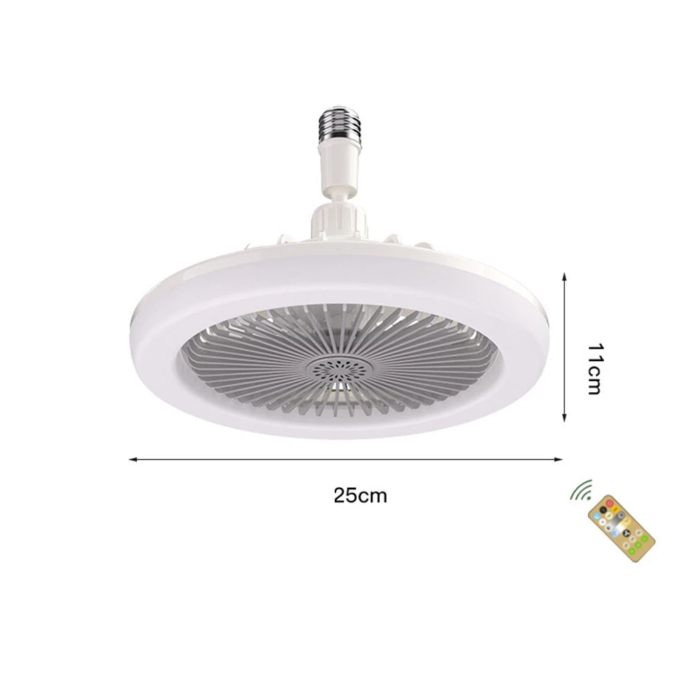 E27 Ceiling Fan Light Brightness & Color Temperature Dimmable 3-Speed Wind with Remote Control for Living Room Dining Room