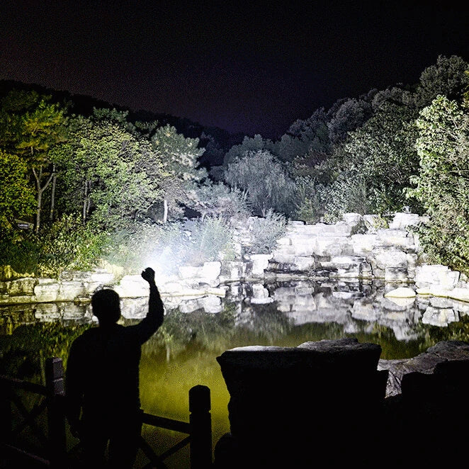 LUMINTOP GT4695 Pro 20000 Lumens High Powered LED Flashlight with Large Capacity 32000Mah 46950 Battery Power Bank, 520M Strong Light LED Torch Outdoor Powerful Search Light