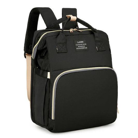 Foldable Baby Bed, Multifunctional Mommy Backpack, Large Outdoor Baby Changing Bag Tote, Stylish & Practical Diaper Backpack