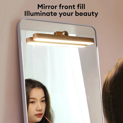 Cordless Mirror Front Light USB LED Night Light Makeup Light Wooden LED Night Light USB Magnetic Mirror Fill Light Touch Wall Lamp Kitchen Cabinet Light Bedside Lamps