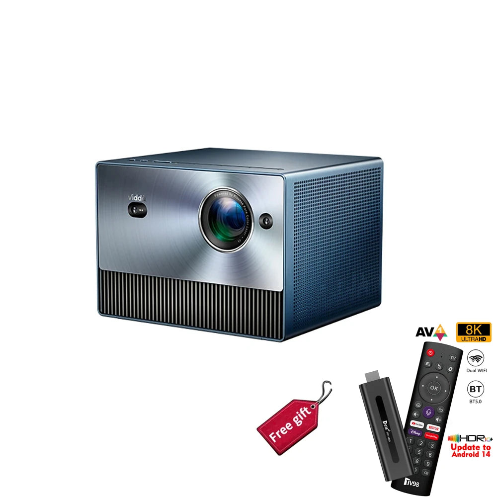 [EU Direct English Version] Vidda C1S 4K 1600 ANSI Projector Triple Lase JBL 240Hz Refresh Rate 110% BT2020 Smart MEMC Beamer With Free Gift Television Stick