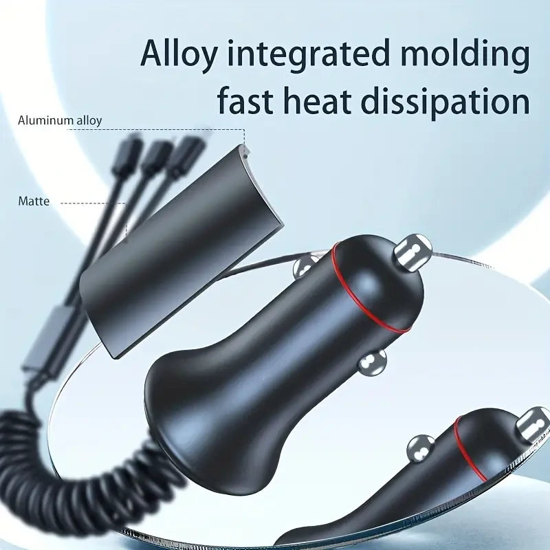 5 In 1 160W Car Fast Charger QC3.0 Fast Charging Voltage Display USB Type C Fast Phone Charger For iPhone Samsung