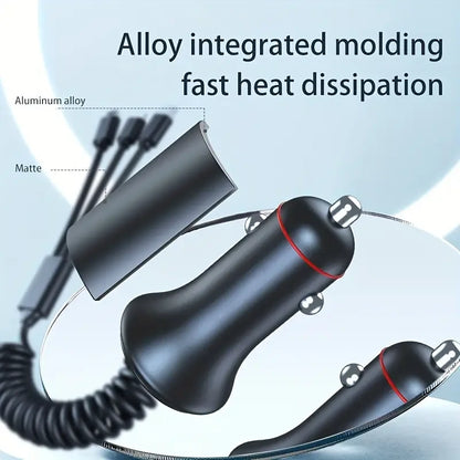 5 In 1 160W Car Fast Charger QC3.0 Fast Charging Voltage Display USB Type C Fast Phone Charger For iPhone Samsung