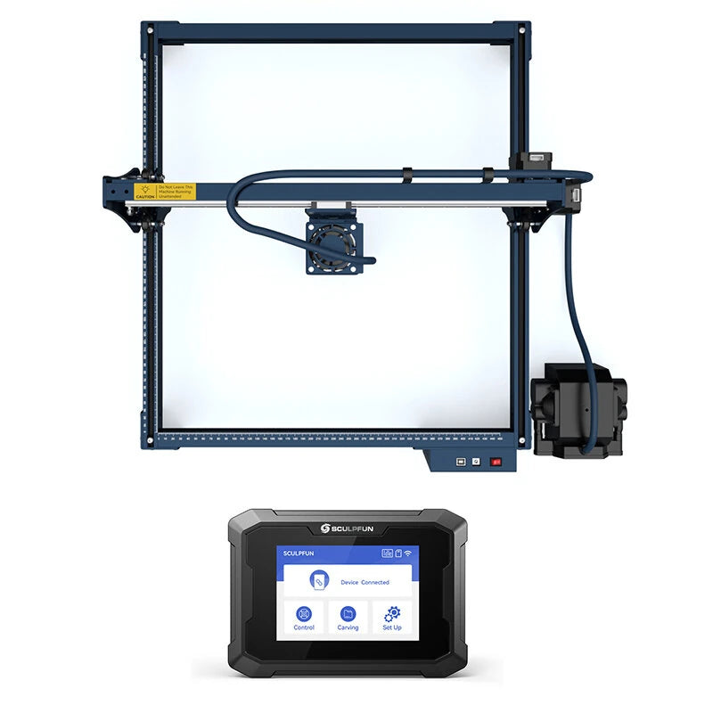 [EU Direct]SCULPFUN S30 Pro Max 20W Laser Engraver Cutter Optional Bundle with TS1 3.5 inch Control Terminal Touscreen or Laser Rotary Roller for DIY Engraving Cutting