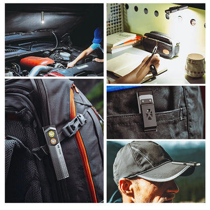 USB Rechargeable LED Multiple Colors Flashlight with Magnet and Hook Life Waterproof With Red light Power Bank Repairing Work Emergency Lantern