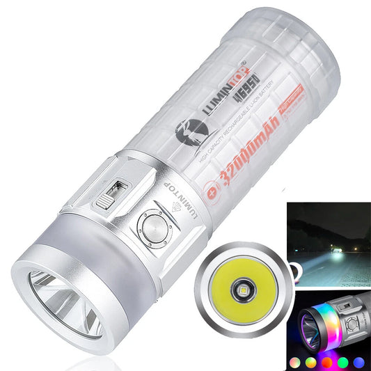 Lumintop Rainbow 2.0 LED+RGB Flashlight 3000LM 1000M 46950 32000mAh Battery USB-C Rechargeable Camping Flashlight