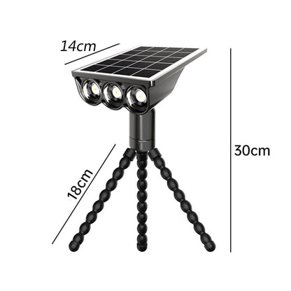 Elfeland Solar Octopus Spotlight With 3 Flexible Tentacles for Wrapping 360 Rotatable Head IP44 Waterproof for Garden Camping Decor