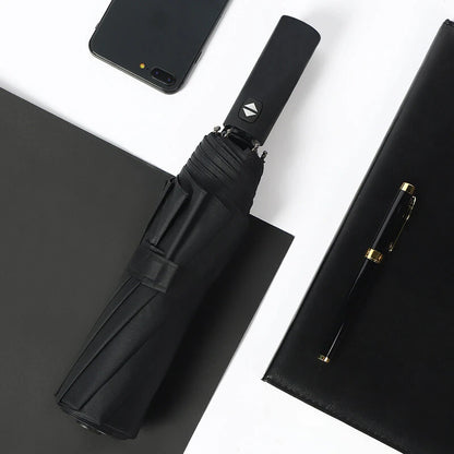 AGSIVO Travel Automatic Folding Umbrella Sun and Rain 10 Ribs Reinforced Windproof UPF 50+ UV Protection Auto Open Close For Men and Women