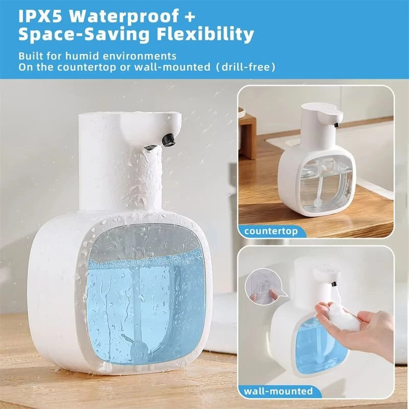 Smart Foam Hand Soap Dispenser 500ml Capacity Waterproof Design with Infrared Sensor for Home Kitchen Bathroom