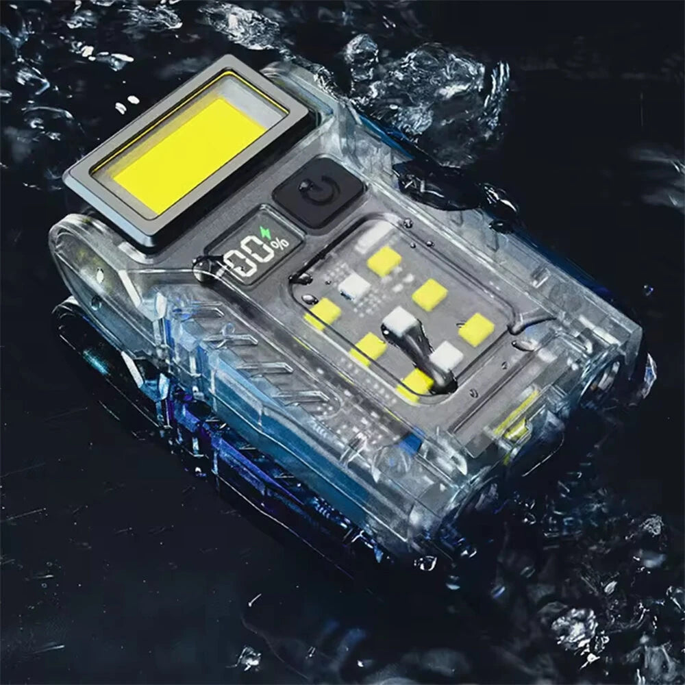 Multifunctional Work Light USB-C Rechargeable Outdoor Tourch Portable COB+LED Powerful Flashlight for Camping Fishing Walking