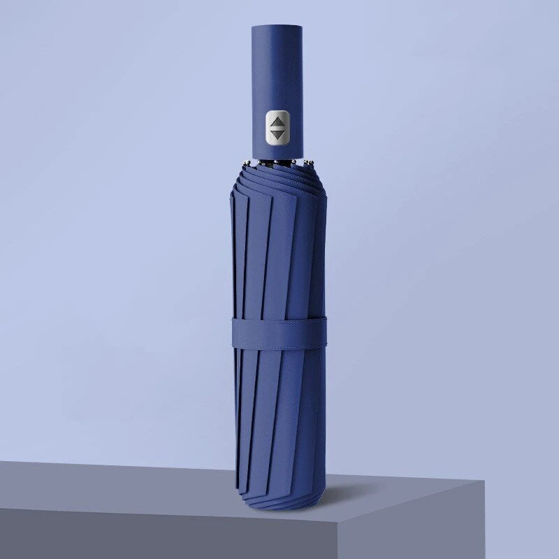 AGSIVO Travel Automatic Folding Umbrella 12 Ribs Reinforced Windproof UPF 50+ UV Protection Auto Open Close For Men and Women