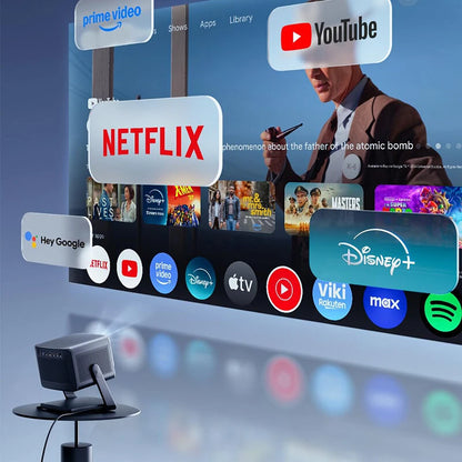 [EU Direct] Dangbei DBOX02 Pro 3D 4K Laser Projector 2000 ISO Lumens Android TV with Auto Focus Keystone Dual 12W Speakers Built-in Stand for Home Cinema Entertainment