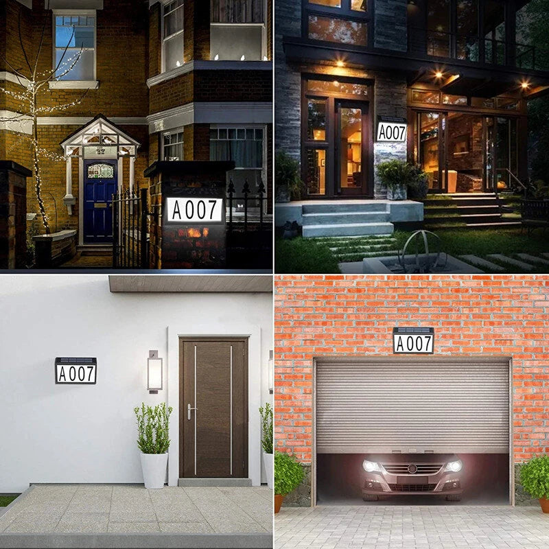 Solar Door Number Light Outdoor Wall-Mounted Ground Plug Road Sign Sensor Light LED House Number Address Indicator