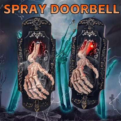 Elfeland Halloween Spooky Doorbell Sensor Spray Door Lock Luminous Audible Touch Sound Induction Venue Layout Haunted House