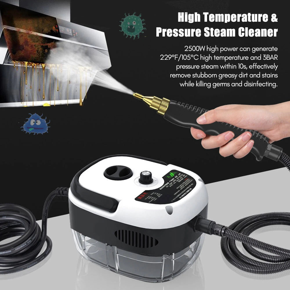 2500W High-Temperature High-Pressure Steam Cleaner 230V 901ml Capacity 4 Temperature Levels ABS Base for Kitchen Air Conditioner Cleaning