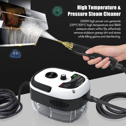 2500W High-Temperature High-Pressure Steam Cleaner 230V 901ml Capacity 4 Temperature Levels ABS Base for Kitchen Air Conditioner Cleaning