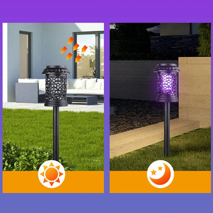 Elfeland Solar Powered Mosquito Killer Lamp Outdoor Waterproof Lawn Light Bug Zapper Mosquito Trap Garden Light 3 Mounting Methods