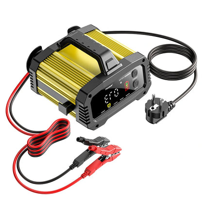 FOXSUR Portable 12V 25A 24V 15A Battery Charger High Power Large Screen Color Display For Lead-Acid Lithium Iron Batteries Car Ship Motorcycle
