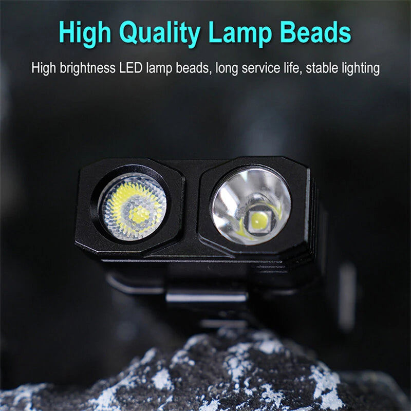 SEEKNITE EV10 1100LM EDC Keychain Flashlight Polypan-RGB Flash Color Clip-on Light Type-C Rechargeable Mini Portable Magnetic Flash Lights for Signaling Cycling Outdoor or Indoor Use