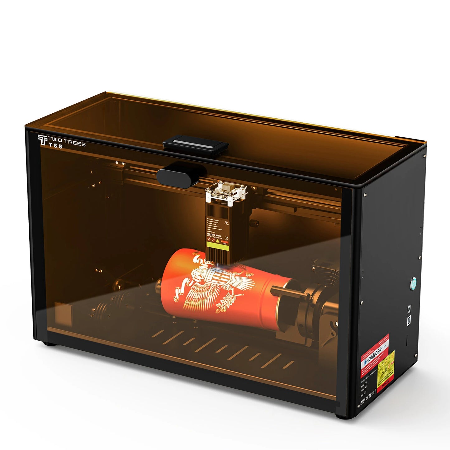 [EU Direct]TWO TREES TS5 4-in-1 Rotary Laser Engraver 10,000 mm/min Engraving Speed Eye Protaction Enclosed Design Laser Machine for Cups Rings Balls