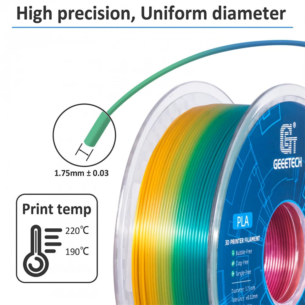 Geeetech 5kg/10kg 1kg/roll PLA Gradient Colour 3D Printer Filament for 1.75mm Diameter Filament 3D Printers