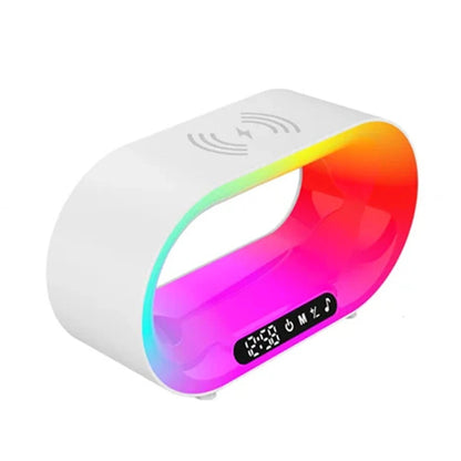 Multi-function 3 In 1 LED Night Light APP Control RGB Atmosphere Desk Lamp Smart Multifunctional Wireless Charger Alarm Clock
