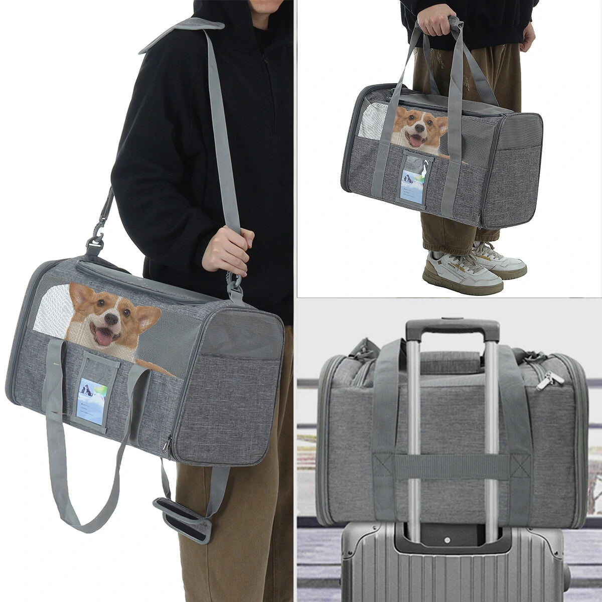 Pet Carrier Airline Approved, Soft-Sided Cat Carriers for Medium Cats Small Cats, Softy Dog Carriers for Small Dogs Medium Dogs