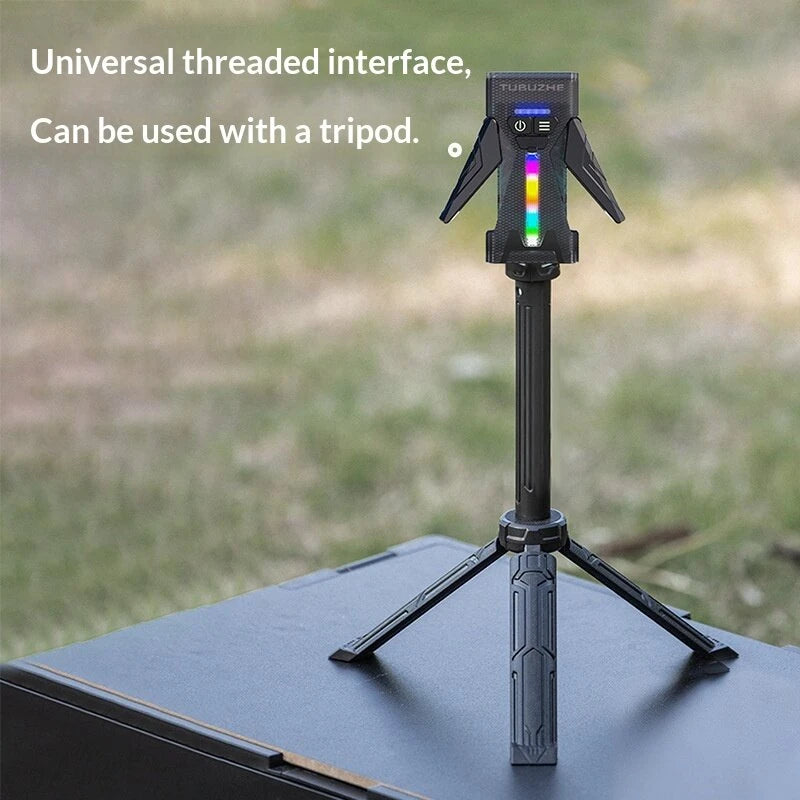 BIKIGHT SD-M19 5000LM Multiple Light Sources Flashlight with RGB Side Light Magnetic Adsoption Type-C Rechargeable Super Bright LED Torch Waterproof Outdoor Camping Emergency Work Lamp