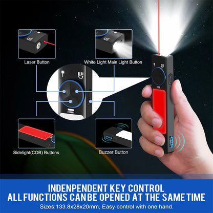 TUNENGE YC8001 800LM Flat LED Flashlight Type-C Rechargeable EDC Torch with Tail Magnet IP67 Waterproof Built-in1000 mAh Battery Lantern