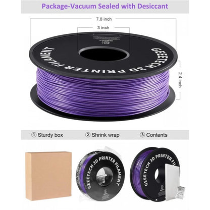Sparkly Purple PLA 3D Printer Filament 1.75mm 1kg Glitter Effects High Compatibility 180-210 Printing