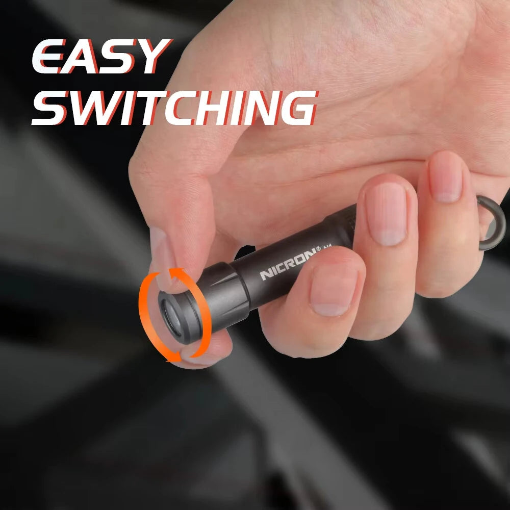 NICRON N1Micro 100LM Mini LED Keychain Flashlight Outdoor Charging Key Chain Light Lamp Waterproof IPX7 For EDC Torch