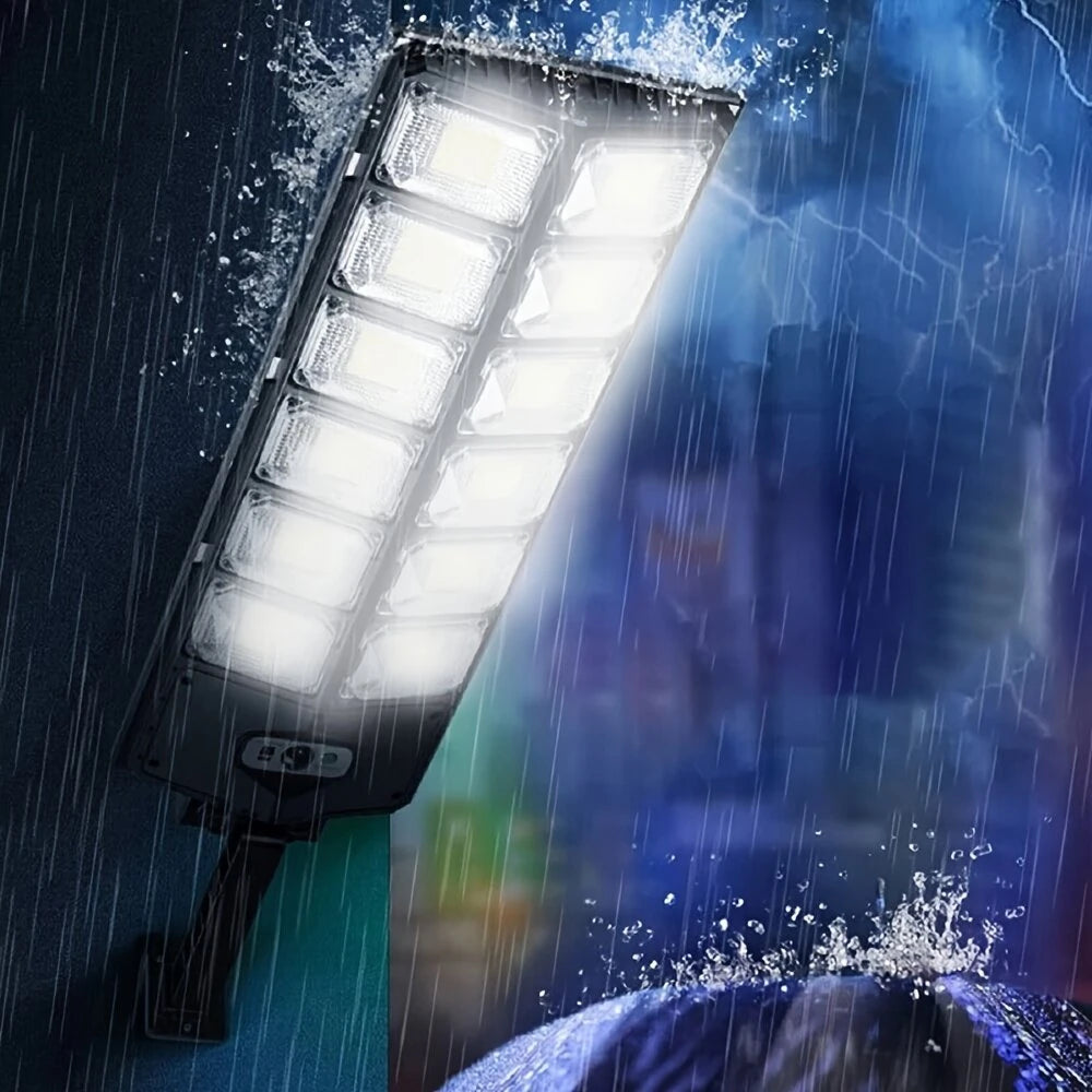 504LED Motion Sensor Solar Street Light Outdoor Home Garden Light Super Bright Waterproof Remote Control Human Body Induction 3 Lighting Mode