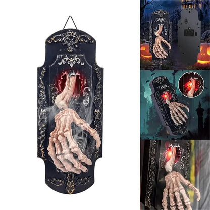 Elfeland Halloween Spooky Doorbell Sensor Spray Door Lock Luminous Audible Touch Sound Induction Venue Layout Haunted House