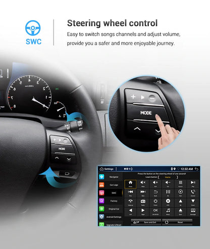 YUEHOO YH-D110-B 7 inch 2Din 360 Camera Android 12.0 Car Stereo Radio MP5 Player 2.5D IPS Screen 8 Core GPS DSP WIFI BT5.0