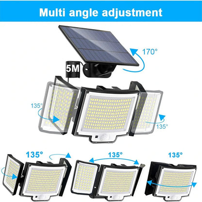 Elfeland 328LED Solar Light Outdoor Lamp Super Bright Motion Sensor Waterproof 3 Working Modes Spotlight Solar for Garden Securi for Outside Landscape