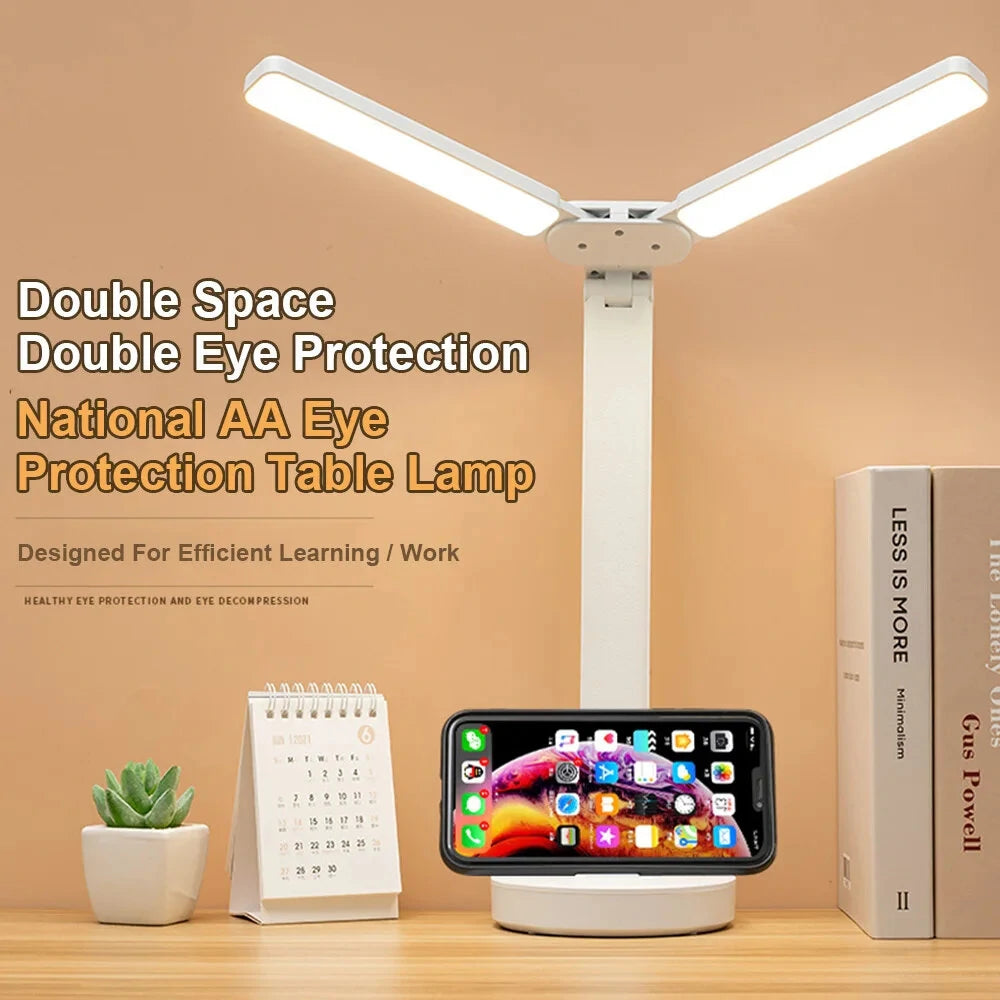 LED Desk Lamp Eye-friendly USB Rechargeable 4000mAh Table Lamp Student Dormitory Reading Lamp Bedroom Lamp