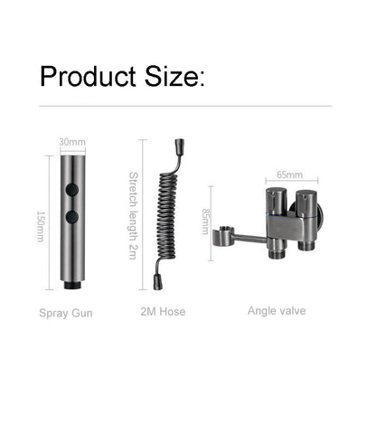 Stainless Steel Toilet Spray Gun Set with Adjustable Modes Spring-Loaded Hose and 360 Support Bathroom Bidet Sprayer for Hygiene Cleaning for Shower Diapers