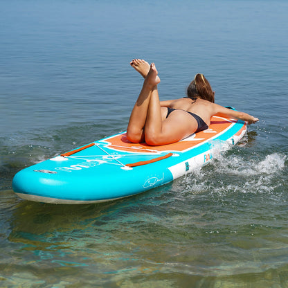 [EU Direct] FunWater 320cm Inflatable Stand Up Paddle Board Surfboard Complete Accessories With Chair Air Pump Adjustable Paddle ISUP Travel Backpack Leash Waterproof Bag Adult Paddle Board, SUPFW08C