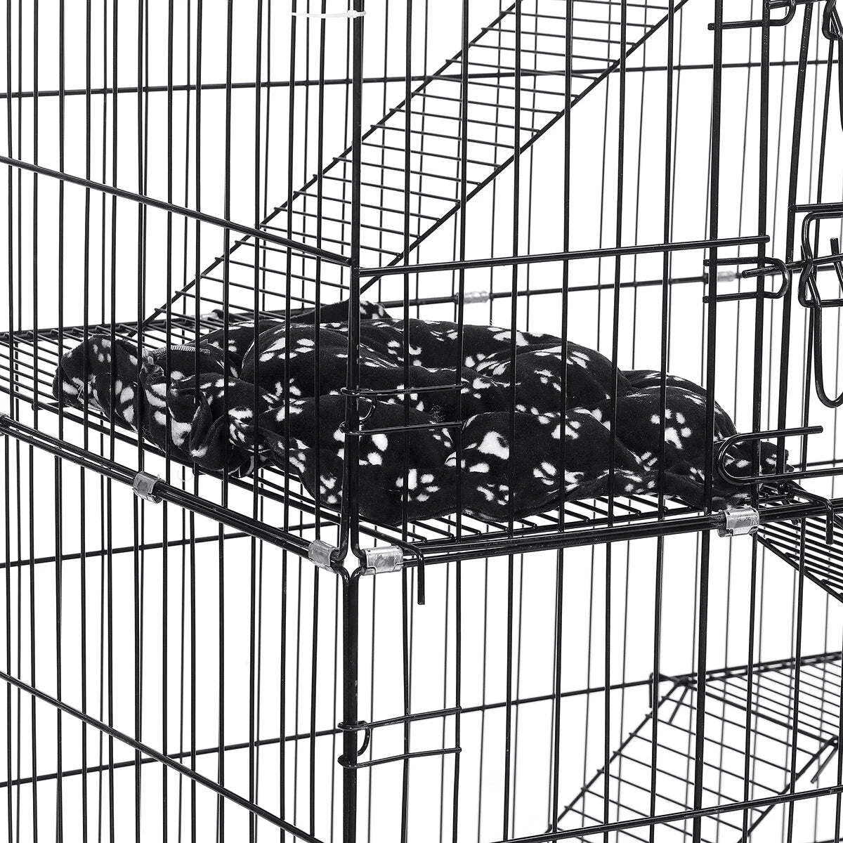 PawGiant 4-Tier Cat Cage, Cat Playpen Kennel Crate Chinchilla Rat Box Cage Enclosure with Ladders, Platforms Beds, Latches Tray Hammock