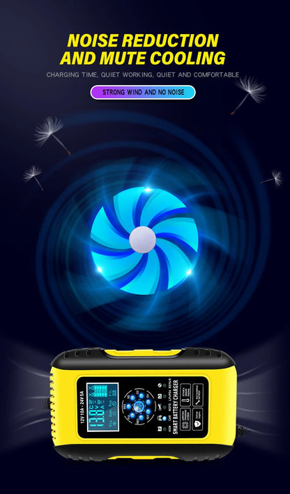 7-Stage Fully Automatic Smart Battery Charger For 12V/24V 6-180AH Start-Stop/Lead-acid Battery