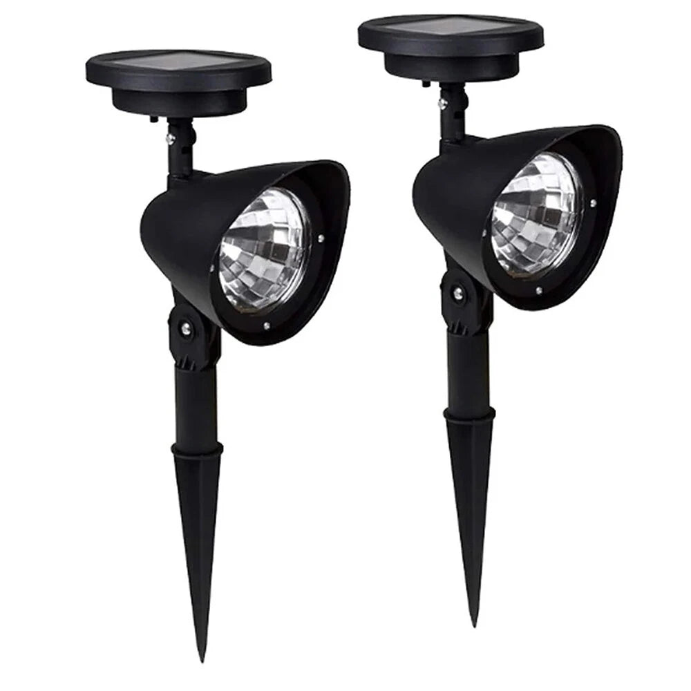 2pcs 4LED Spotlight Lawn Solar Spotlight 600mAh Lithium Battery Outdoor Solar Power Lamp with Automatic On Off Sensor Waterproof Garden Lamp