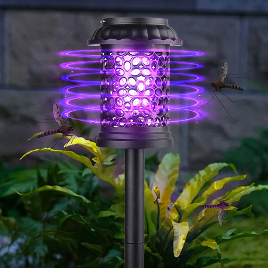 Elfeland Solar Powered Mosquito Killer Lamp Outdoor Waterproof Lawn Light Bug Zapper Mosquito Trap Garden Light 3 Mounting Methods