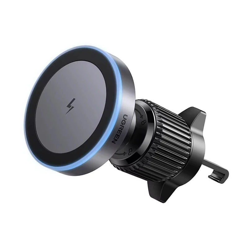 UGREEN Magnetic Car Phone Holder Wireless Charger Stand for Magsafe Car Charger LED Light for iPhone 16 15 14 Pro Max Charging