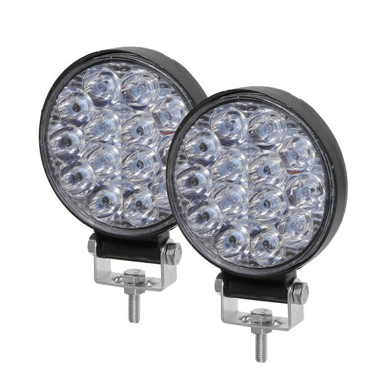 Pair 12-32V 42W LED Work Light Bar Spot Lights Driving Lamp For Offroad Car Truck ATV SUV