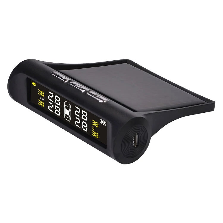 Solar Power TPMS Car Tire Pressure Alarm Monitor System Auto Security External Sensor Tyre Pressure Temperature Warning