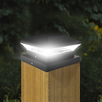 LED Solar Post Light 3000K+6000K Outdoor Transparent Garden Fence Villa Gate Post Lamp Courtyard Wall Lace Column Lamp  IP65 Waterproof