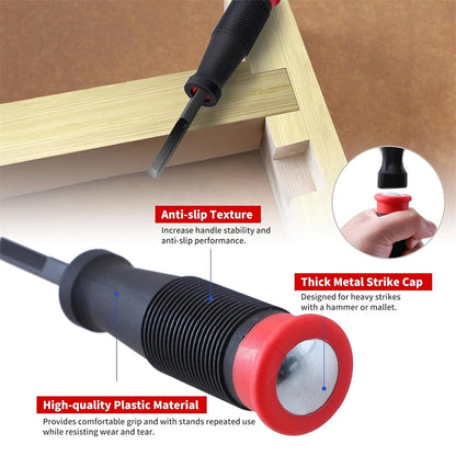 90 Right Angle Corner Chisel Mortise Chisel High Carbon Steel Blade Plastic Handle 2.76 Inch Depth for Door Installation Wood Carving Framing Woodworking Tools